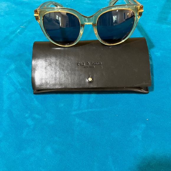 Rag and Bone Round Yellow Sunglasses - Picture 3 of 4